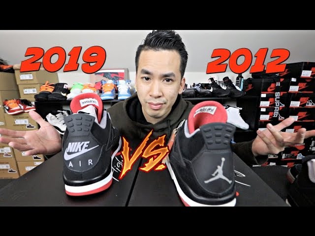 JORDAN 4 BRED 2012 VS 2019 NIKE AIR 