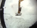 Komatsu PC200 snow ditching