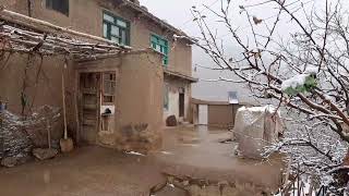 Walking in snowy weather/ #Village_Life #afghanvillage #jaghori