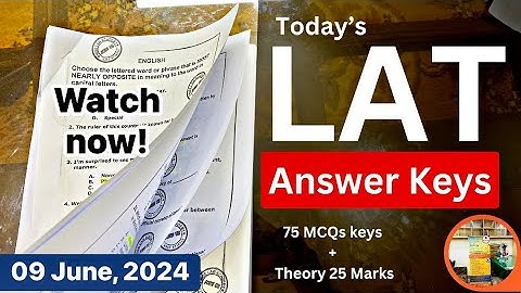 LAT Answer keys || 9 June, 2024 #wiselawacademy | Solved MCQs #HEC