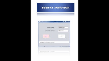 Informatics Practices class 11&12th CBSE –Coding for CONCAT FUNCTION