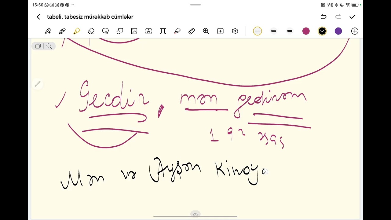 Tabeli və tabesiz mürəkkəb cümlələr 