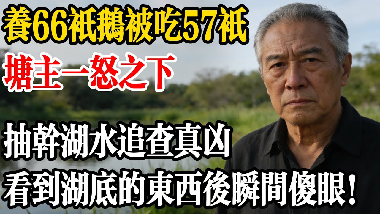 養 66 隻鵝被吃 57 隻，塘主一怒之下，抽乾湖水追查真兇，看到湖底的東西後瞬間傻眼！