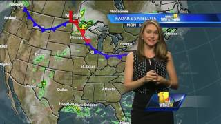 Some clouds, warm on Monday