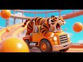 Tiger Truck Roars at the Round Ball Track | Nursery Rhymes & Kids Songs