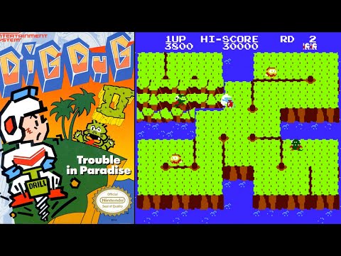 Dig Dug II: Trouble in Paradise - NES - Round 1-10 - (1989) - Nintendo - Retro Nostalgia