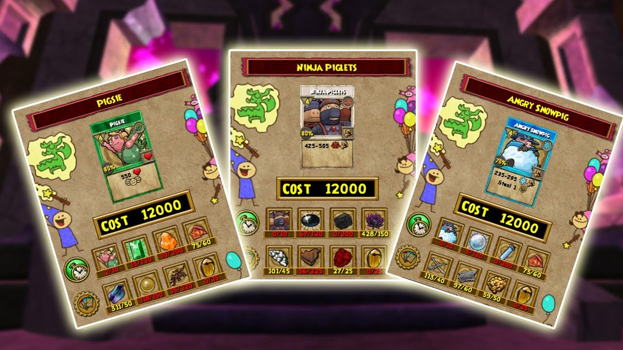 Wizard101 Pigsie Now Craftable All Wysteria Lore Recipes Youtube