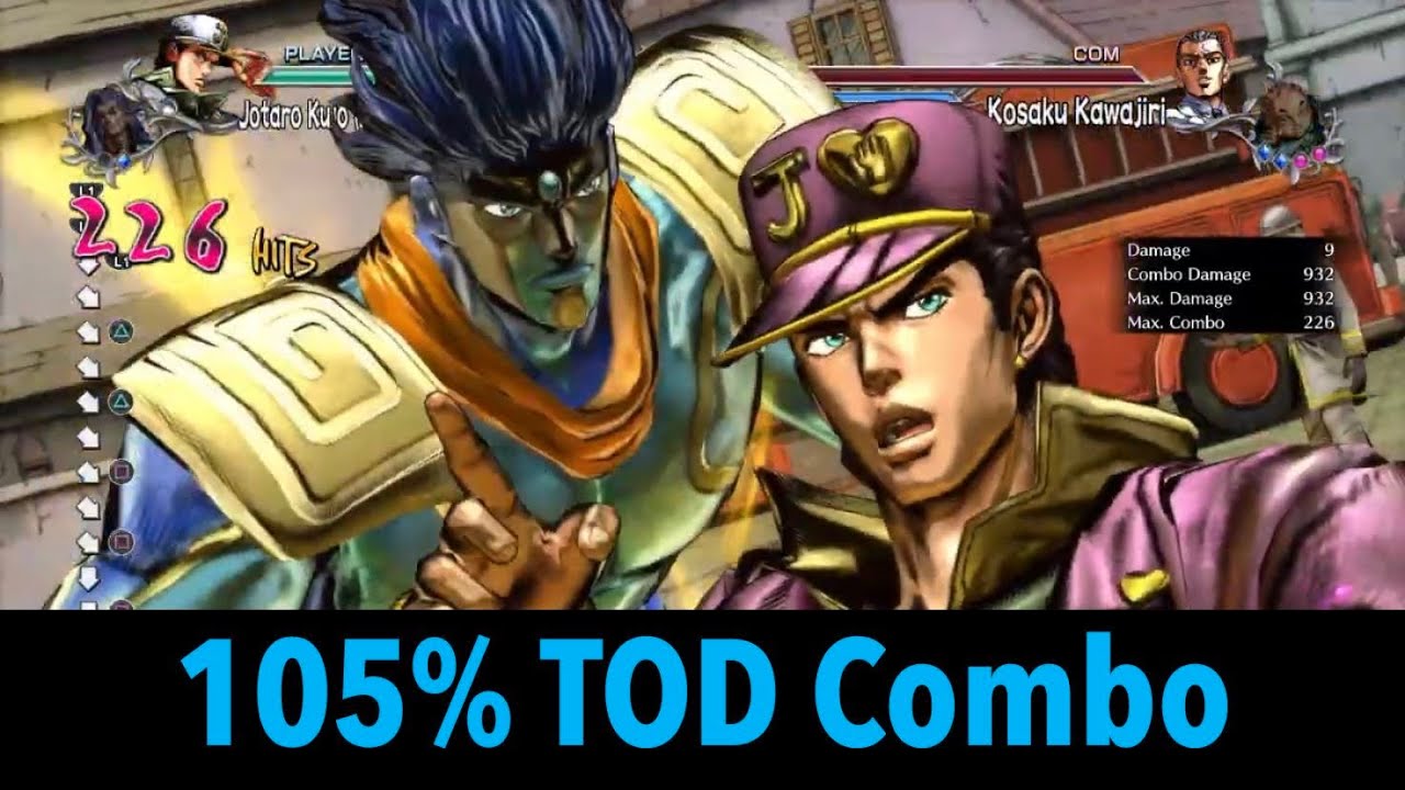 1048 Damage Part 4 Jotaro TOD Combo | All Star Battle R