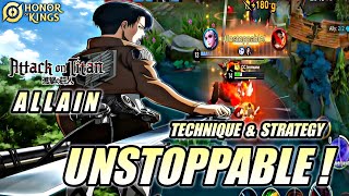 Clash Lane King Levi/Allain 100% UNSTOPPABLE 🔥 - Pro Technique & Strategy Gameplay | Honor of Kings