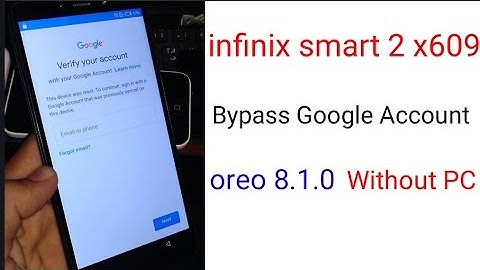 infinix smart 2 x609 frp bypass google account oreo 8.1.0
