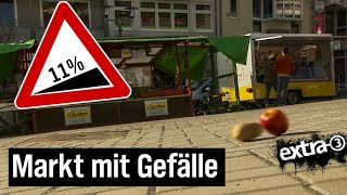 Realer Irrsinn: Schräger Marktplatz in Bergisch-Gladbach