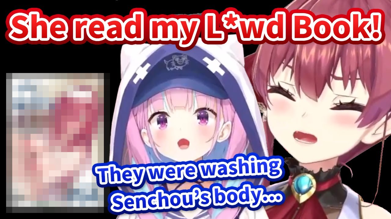 Marine Learned Aqua Read Marine's Yabai Book [Hololive/Eng sub]