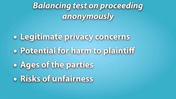 6. The Challenge of Being Anonymous:  John and Jane Doe Litigation