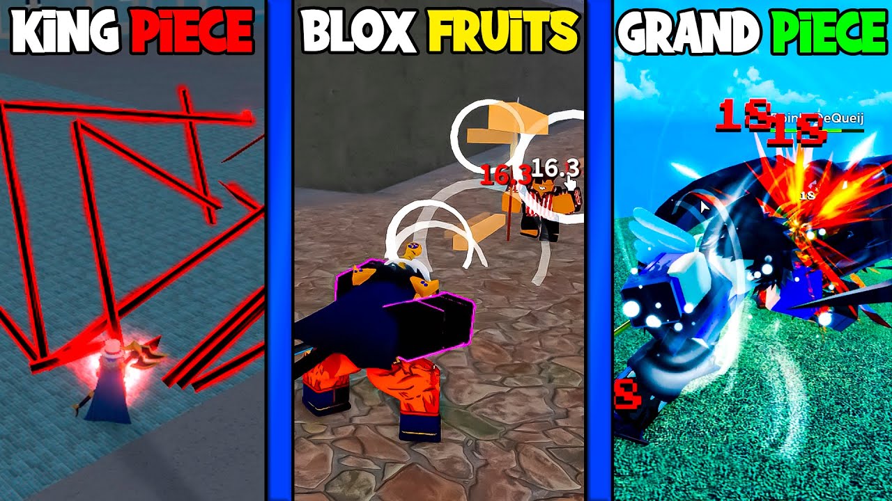 QUAL a MELHOR *GORO GORO* do ROBLOX ? KING PIECE VS BLOX FRUITS VS GRAND  PIECE ONLINE !! 