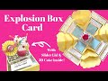 Explosion Box Card with Slider Lid & 3D Cake Inside!