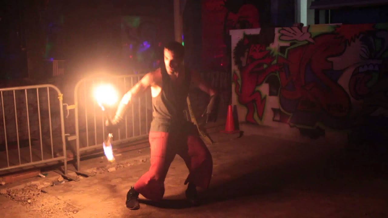 Forrest Shamlian Fire Nunchucks at House of 1000 Ravers