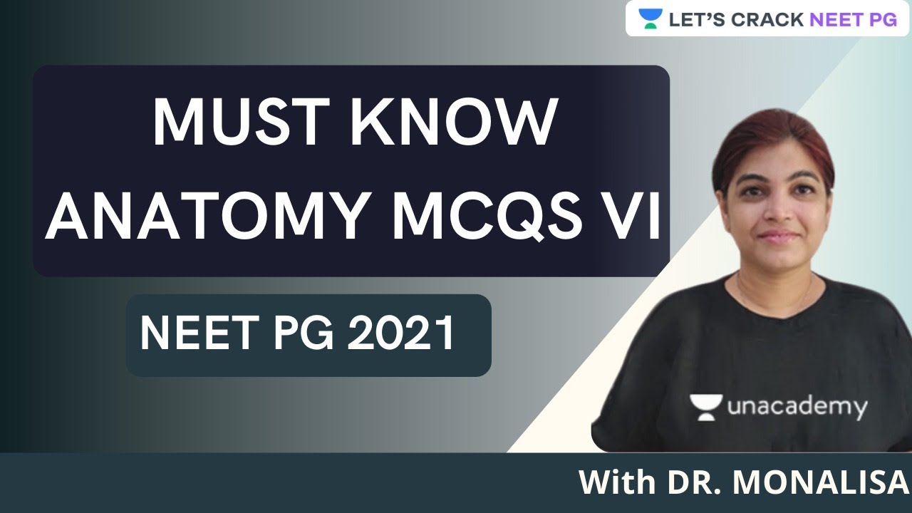 Must Know Anatomy MCQs VI | NEET PG 2021 | Dr. Monalisa