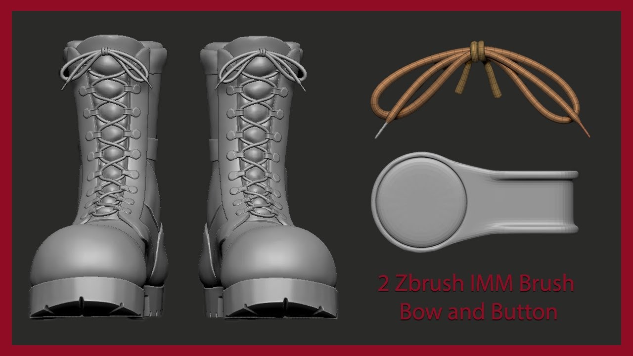 how to make shoe laces with zbrush