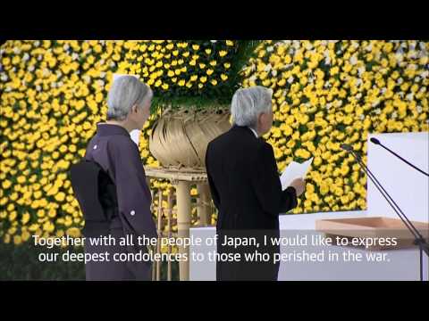 Japan's Emperor strikes apologetic tone at ceremony marking 70th anniversary of end of WW2 - video - Japan's Emperor strikes apologetic tone at ceremony marking 70th anniversary of end of WW2 - video