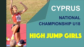 National Championship of Cyprus. High jump. Girls U18