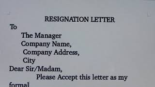 Write a resignation letter in english || Letter writing || How to write a resignation letter.
