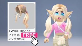 GET TWICE FREE BLONDE PIGTAILS FOR FREE! Roblox Free Hair (Updated  Tutorial) 