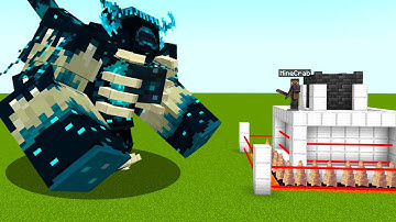 Mutant Warden vs Security House Battle  - Minecraft