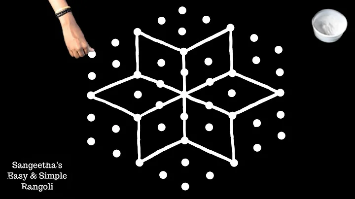 Beautiful flower kolam with 9X5 dots | daily rangoli designs | easy rangoli | simple rangoli #1134