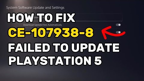 How To Fix PS5 Error CE-107938-8 Failed To Update Games PlayStation 5