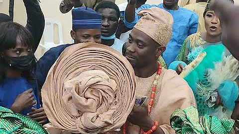 SEE MOMENTS LATEEF ADEDIMEJI DANCES WITH HIS WIFE ADEBIMPE OYEBADE AT THEIR TRADITIONAL WEDDING