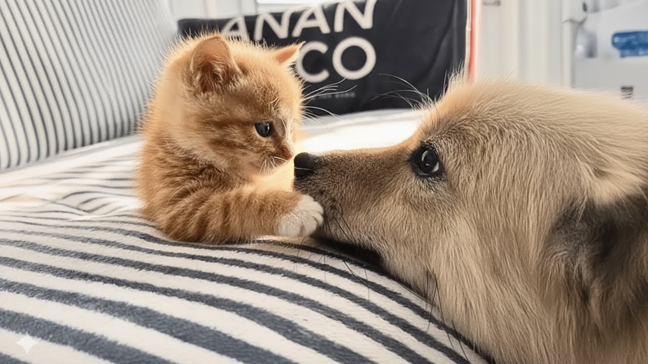 母親を亡くした子猫を見つけた飼い犬→子猫の成長を見守る父親になった結果