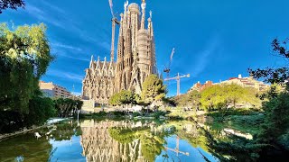 A Drone flight over La Sagrada Familia April 2024