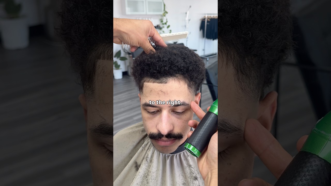 How to do a line up on curly hair with different hair density. Sherman, Tx