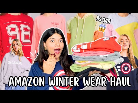 Amazon Winter Wear Haul🧣❄️ Oversized Sweatshirt & Hoodies Starting at ₹349 💖
