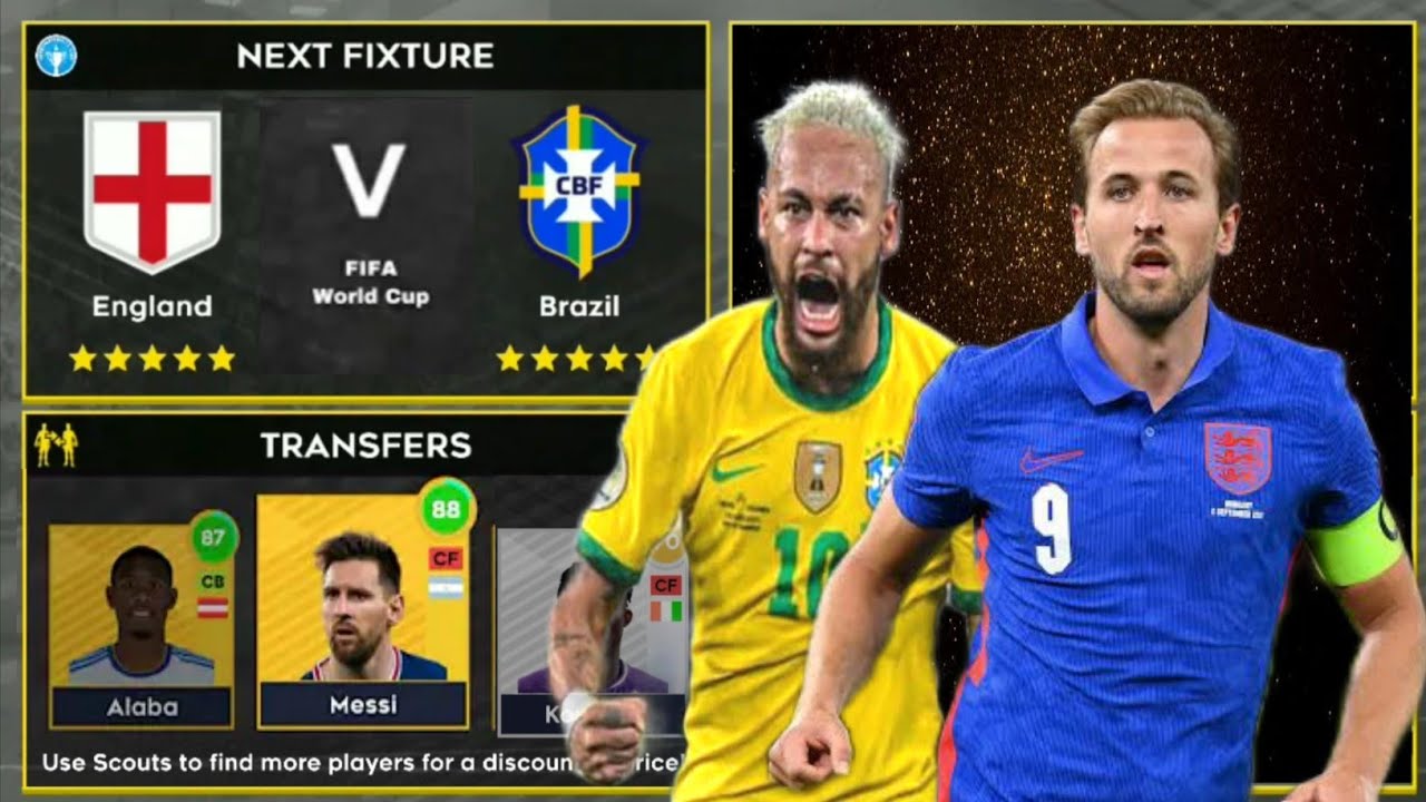 DLS 22 | Brazil 🇧🇷 vs 🏴󠁧󠁢󠁥󠁮󠁧󠁿 England | FIFA 22 | Dream League Soccer 2022 Gameplay