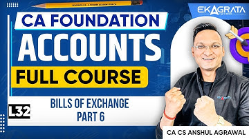 Bills of Exchange Promissory Notes CA Foundation Accounts | Lecture 6 | By CA CS Anshul Agrawal