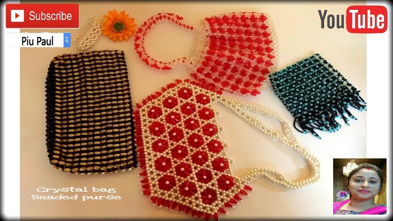 how to make crystal bag/beaded purse YouTube