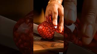 Glass Pomegranate Cutting ASMR | Crystal-Like Fruit Slicing Satisfying Video 🍎