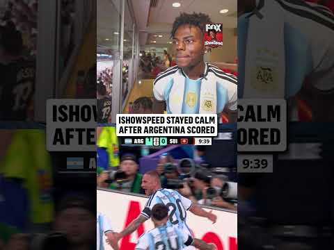 A subdued celly from @IShowSpeed  who is rocking an Argentina jersey today 👀