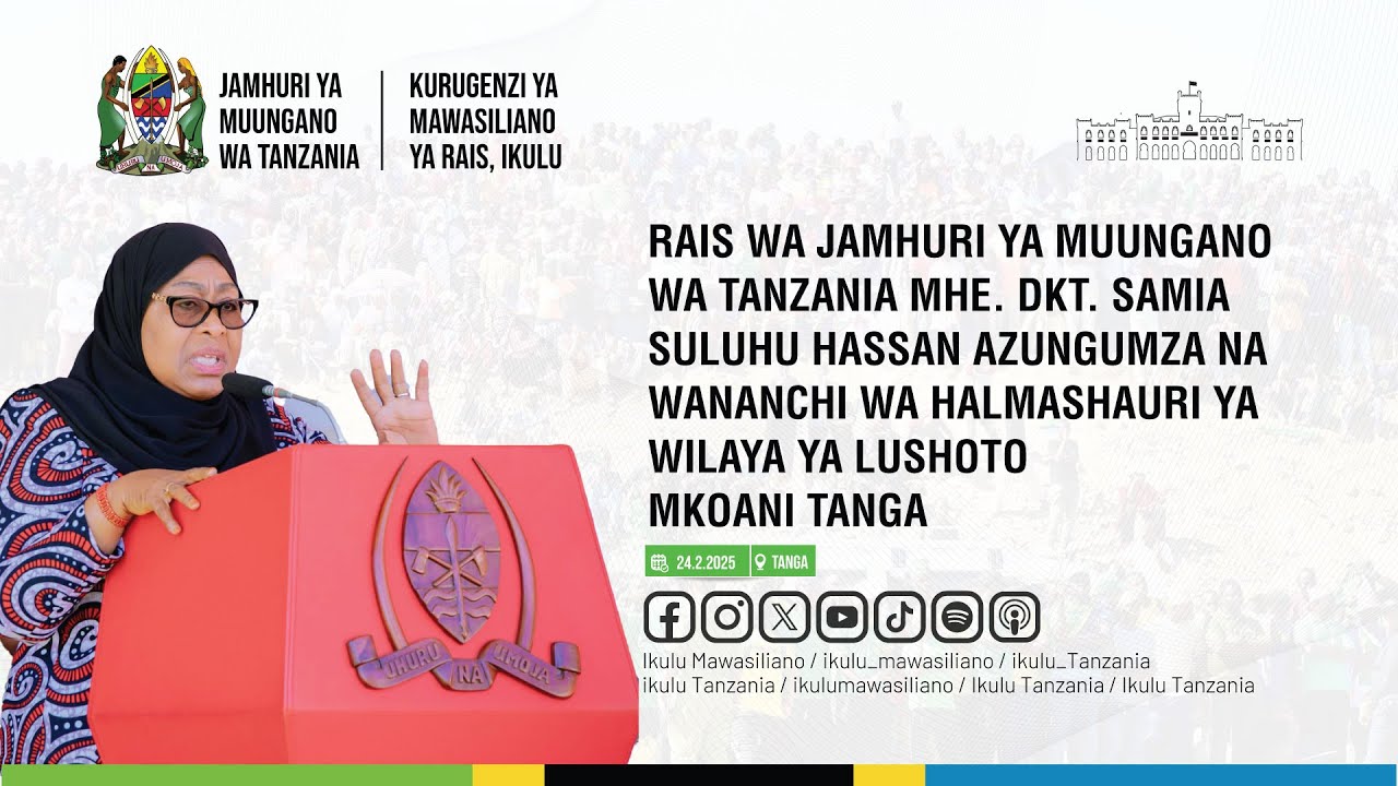 HOTUBA YA RAIS DKT. SAMIA WAKATI AKIZUNGUMZA NA WANANCHI LUSHOTO