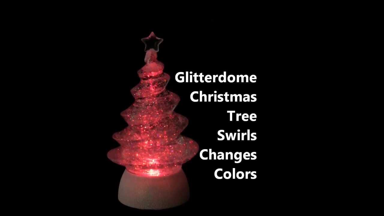 glitterdome christmas tree swirls and changes colors christmas glitterdome