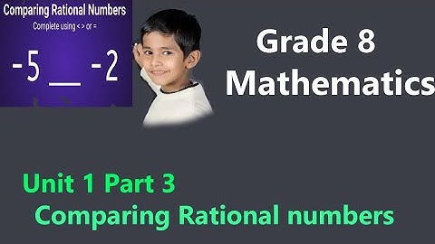 Mathematics Grade 8 Unit 1 Part 3: Comparing Rational numbers