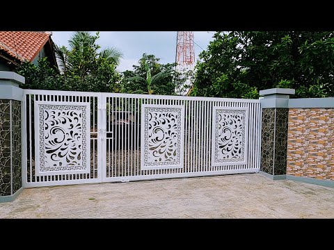 Pintu pagar garasi Minimalis kombinasi cutting plasma super keren dan gagah