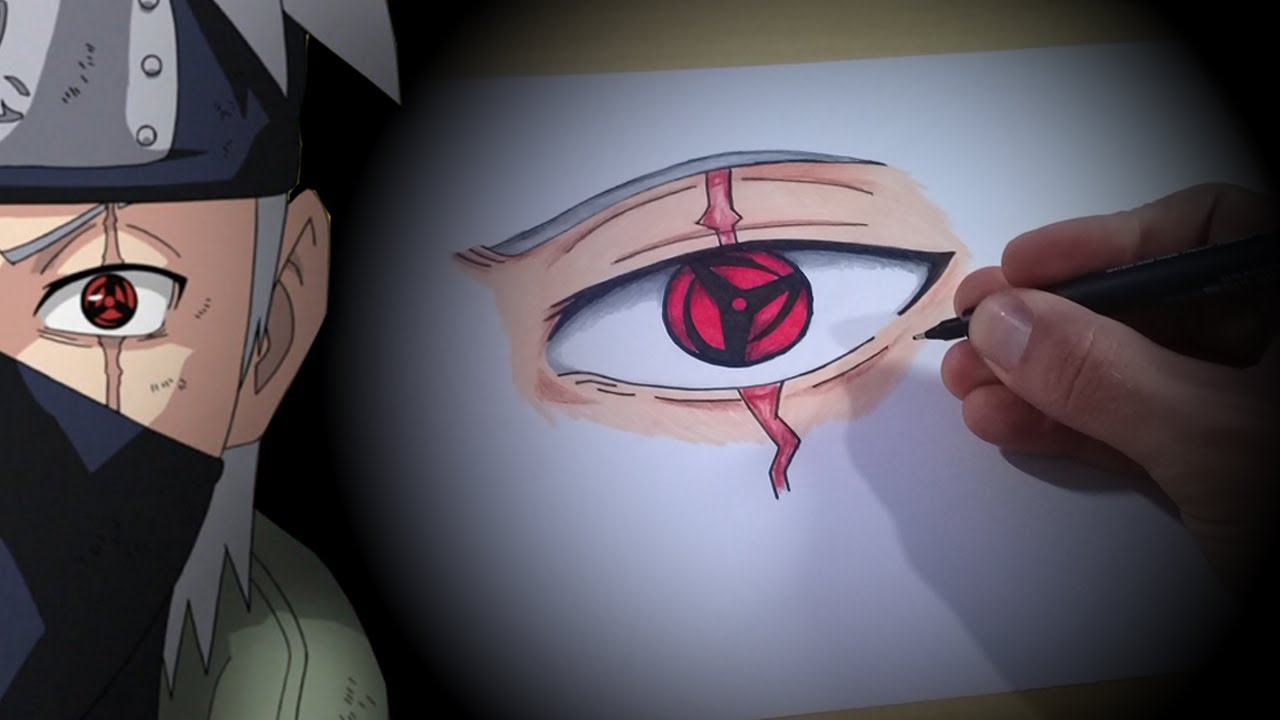 COMO DESENHAR o MANGEKYOU SHARINGAN do KAKASHI passo a passo 