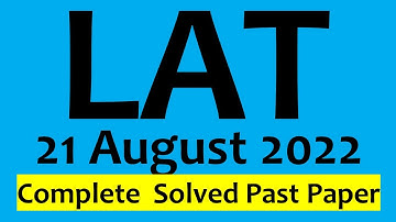Lat 21 August 2022 Solved Paper |Lat Solved Paper 21 August 2022 |  PART 1 |Studygroup786