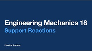 Engineering Mechanics 18 - Support Reactions