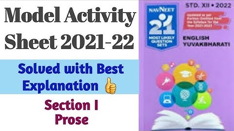 Class12 English Solved Model Activity Sheet / Answers of Model Question Paper 2021-22