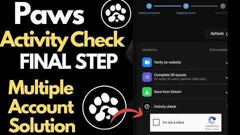 Paws multiple account activity check task solution || How to complete Paws activity task #pawstask