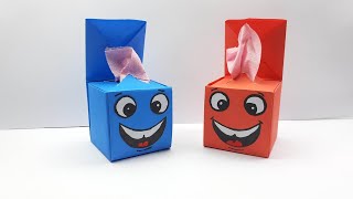 Mini Tissue Paper Box: How to Make Tissue Paper Box | Origami Tissue Box | Easy Paper Crafts