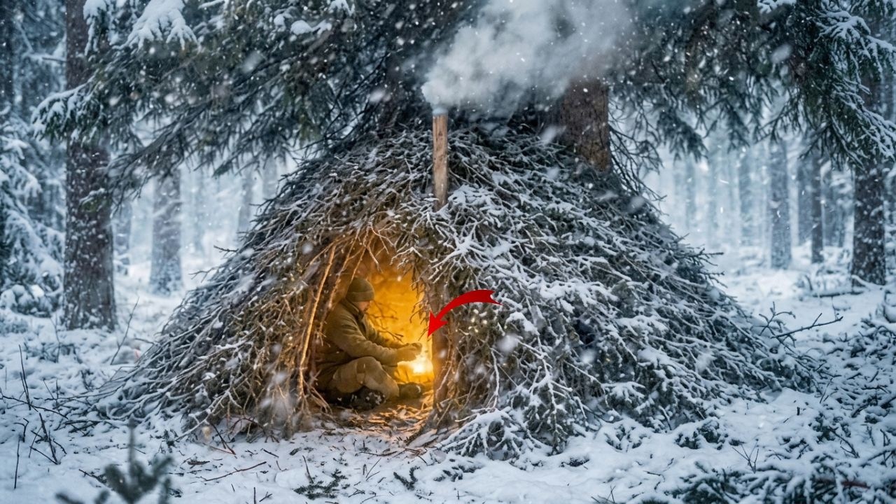 Building a Warm and Cozy  Shelter for Survival, 7 Days of Survival in the Wilderness